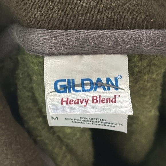 Gildan Men’s Green Cotton “Oakdale Rodeo” Blend Half Zip Sweatshirt Size M - Picture 5 of 6